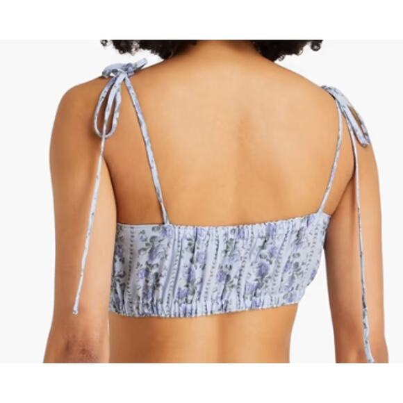 LoveShackFancy Simpson cropped floral print crepe top M - Picture 6 of 9